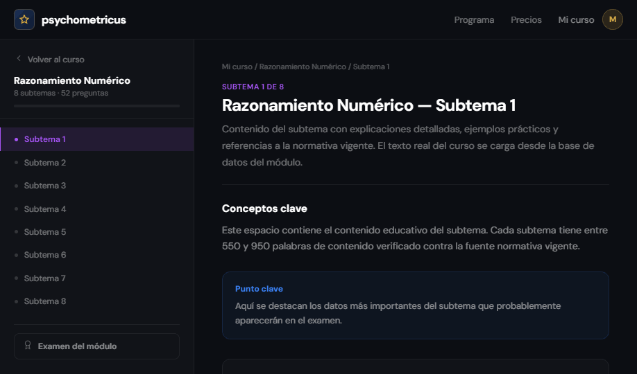 Contenido por subtema